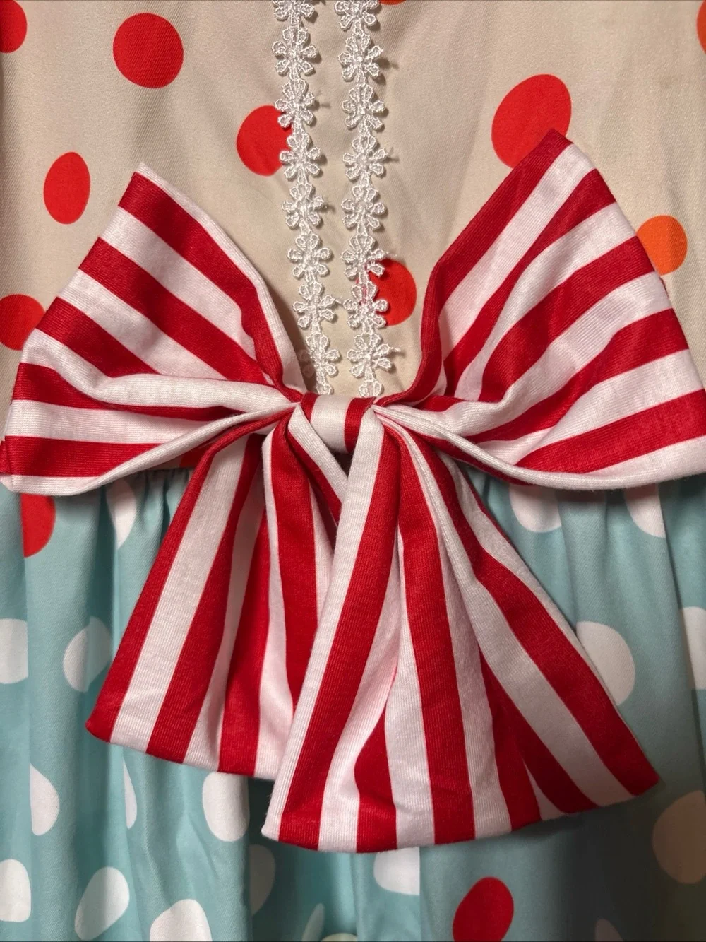 Joketiger Girls Size 8 Short Sleeve Dress Halloween Christmas Polka Dots Party